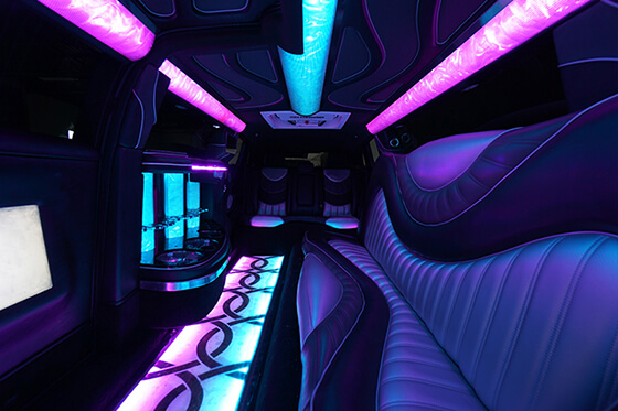 vibrant limousine interior